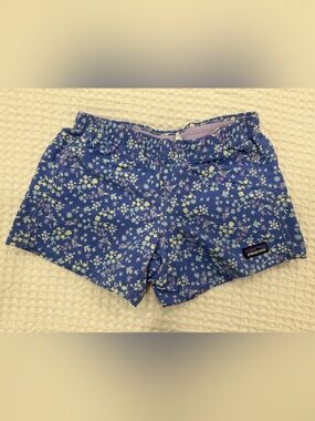 Patagonia Blue Floral Athletic Shorts